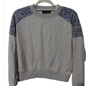 Scotch & Soda Crewneck. Gray. Flowers. Small.